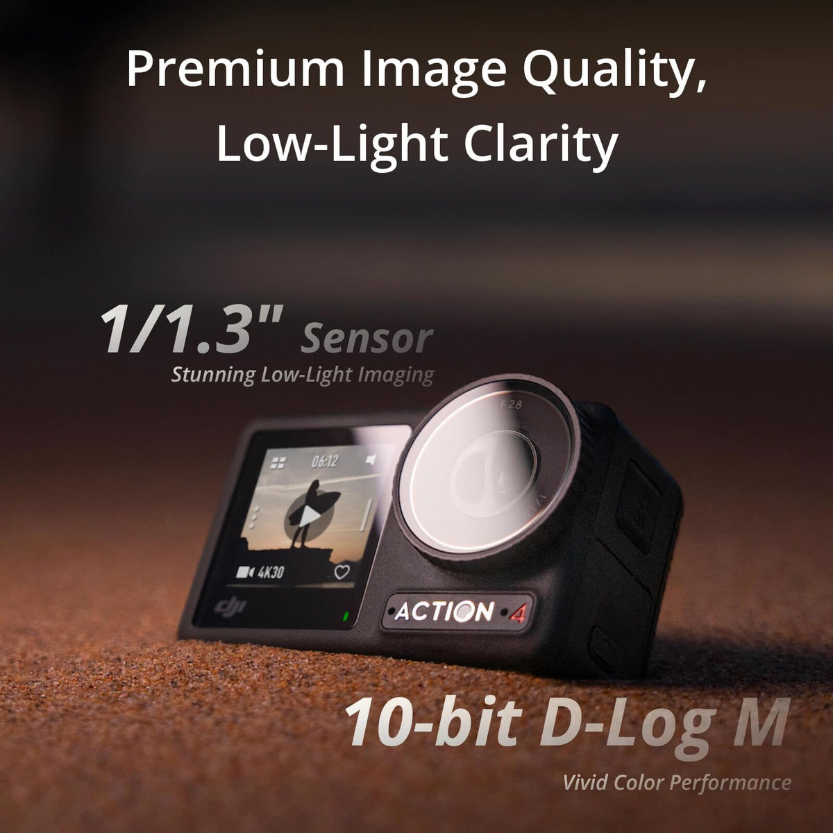 DJI Osmo Action 4 Essential Combo, 4K/120fps Waterproof Action Camera with a 1/1.3-Inch Sensor, Stunning Low-Light Imaging,10-bit & D-Log M Color