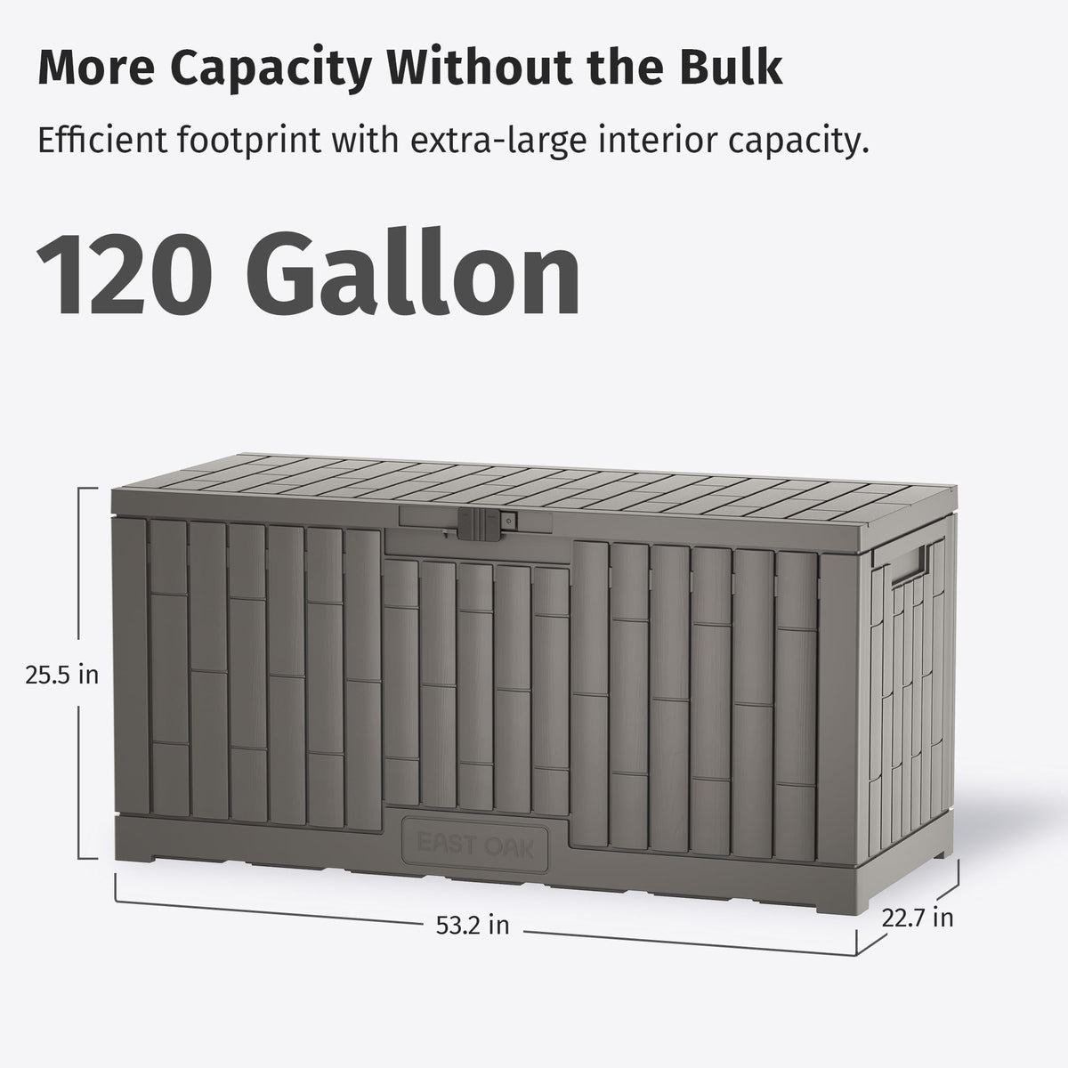 EAST OAK Outdoor Storage Box, 180 Gallon Deck Box, Large Resin Storage Bin for Patio Cushions, Gardening Tools, Lockable, Waterproof and UV Resistant