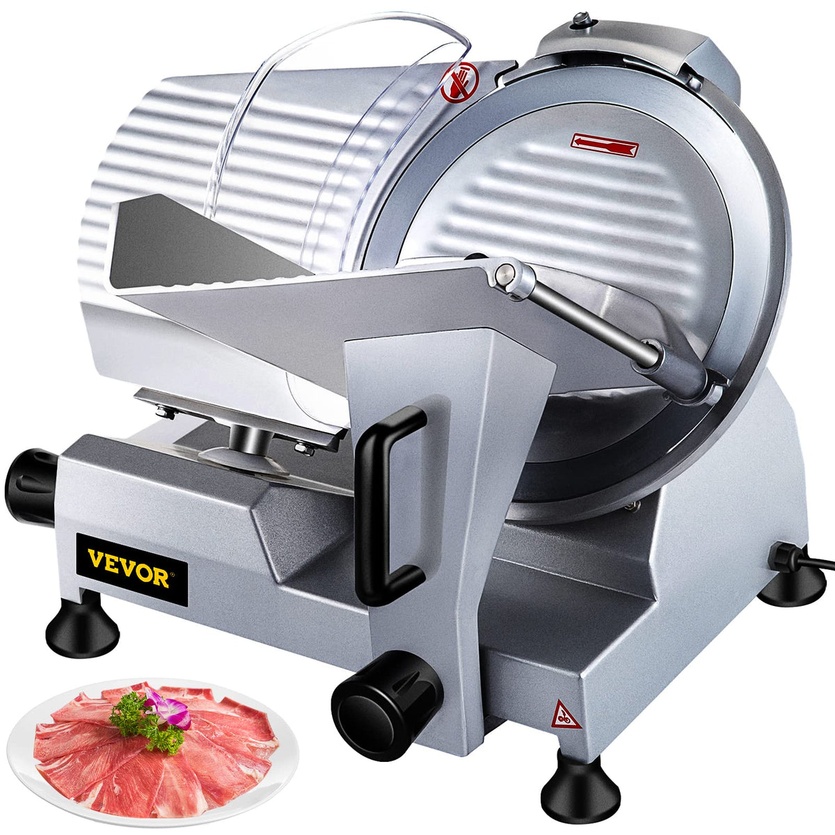 VBENLEM Commercial Meat Slicer,12 inch Electric Meat Slicer Semi-Auto 320W Premium Chromium-plated Steel Blade Adjustable Thickness, Deli Meat Cheese