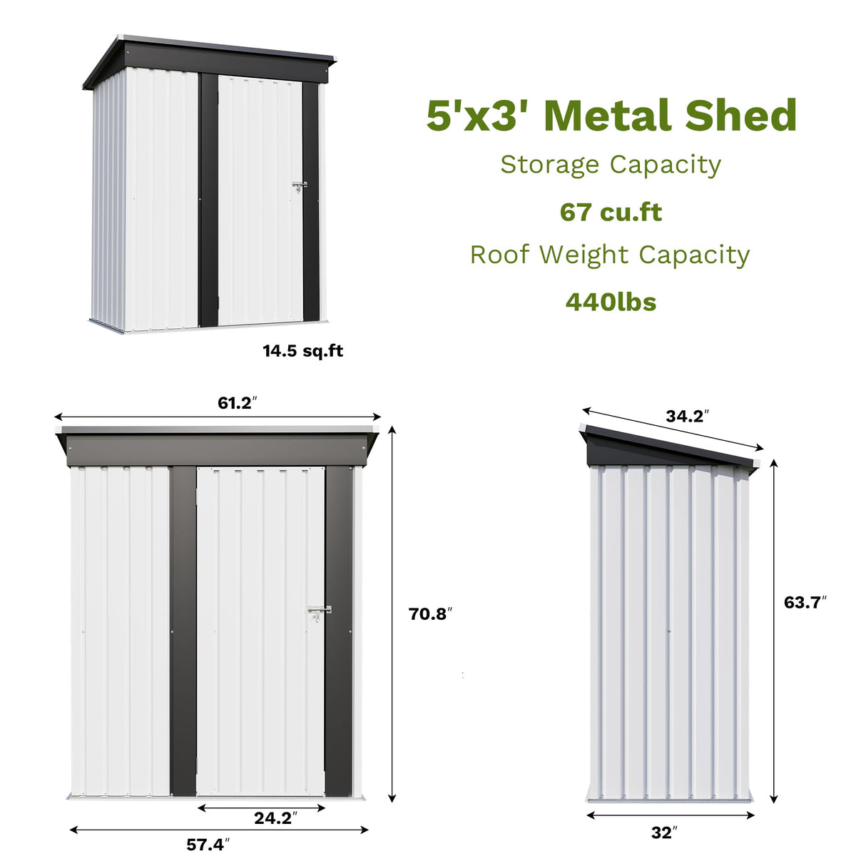 Patiowell 10 x 12 FT Metal Storage Shed for Outdoor, Steel Yard Shed with Design of Lockable Doors, Utility and Tool Storage for Garden, Backyard