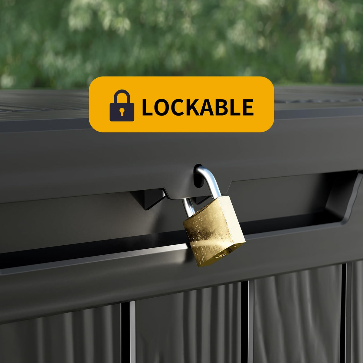 Mersco 320 Gallon Double-Wall Resin Deck Box - Lockable Waterproof Outdoor Storage Box, 1000lbs Capacity & Doubles as Seating for Patio Furniture