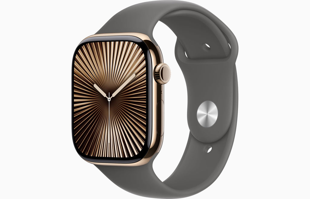 Apple Watch Series 10 [GPS + Cellular, 42mm] - Jet Black Aluminum Case with Black Sport Band, S/M (Renewed)