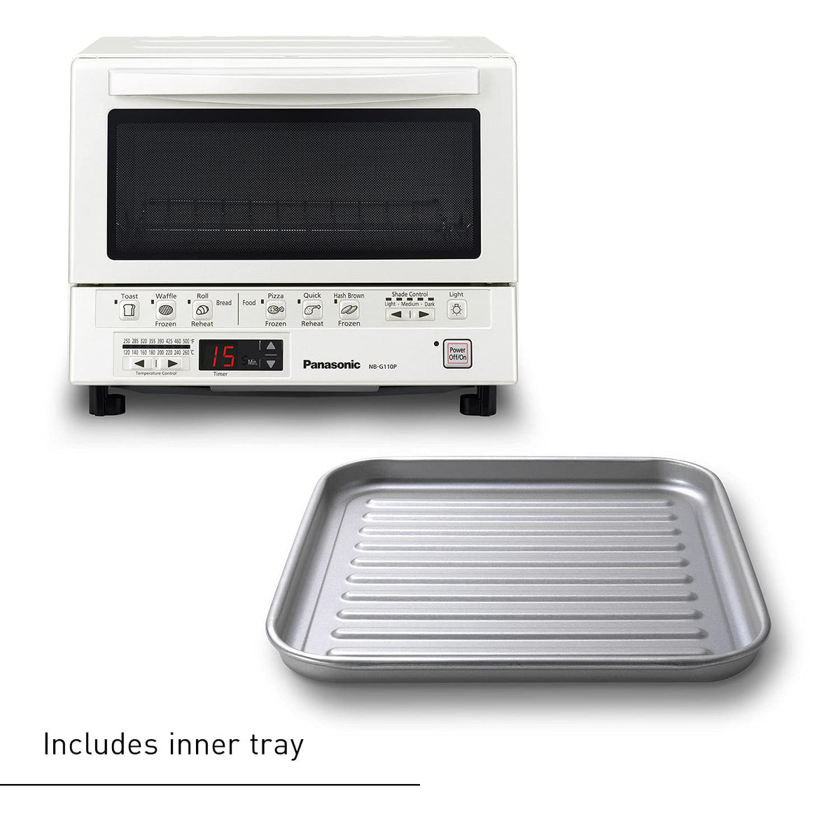 Panasonic FlashXpress Toaster Oven Countertop, 4-Slice Compact Size with Double Infrared Heating, 6 Auto Cook Options and Precise Temperature Control