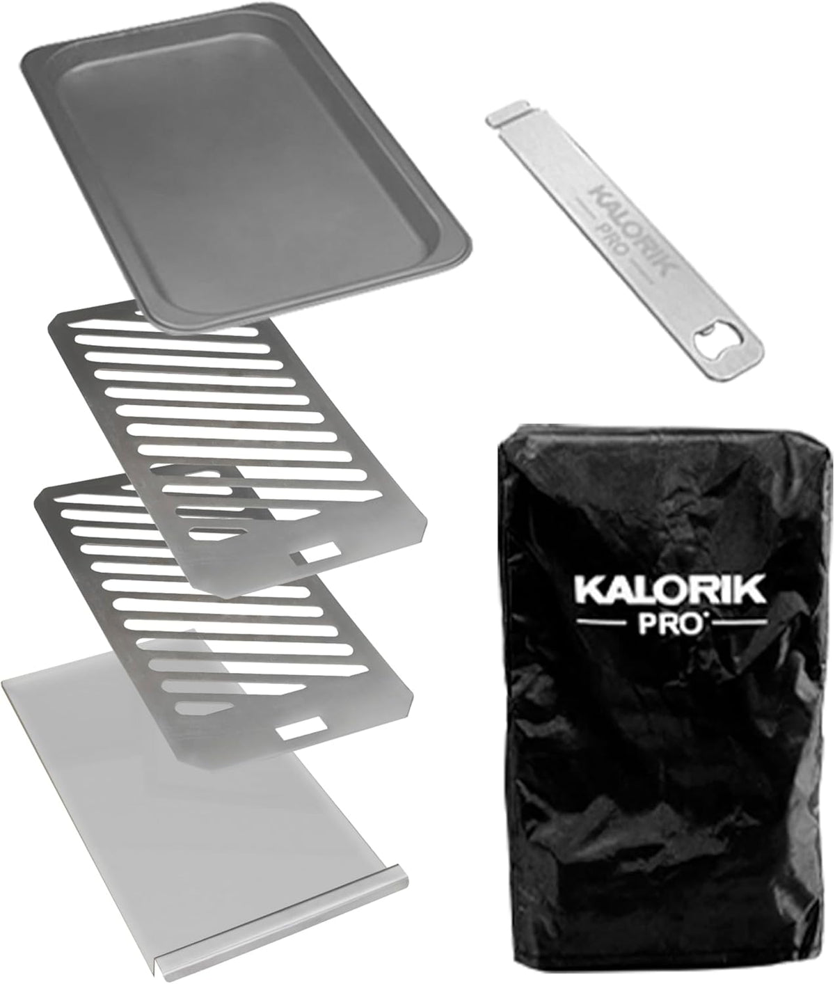 Kalorik Steakhouse Grill Pro Electric Broiler, 1500F Stainless Steel Steak Cooker with 2 Grill Plates, Electric Grill for BBQ Burgers & Fish, 1600
