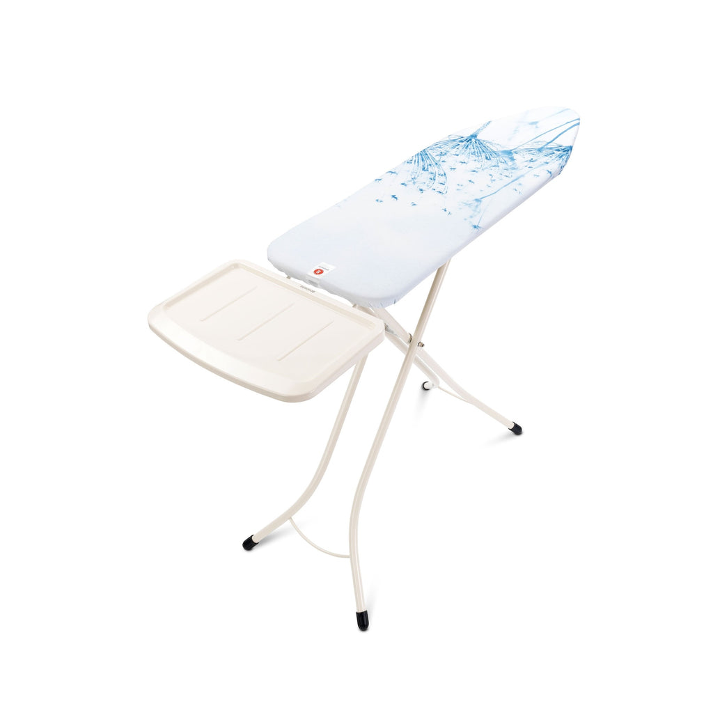 Brabantia Size C Ironing Board (49 x 18in) 7 Height Options, Adjustable Steam Iron Rest Holder & Linen Rack (Ecru) Non-Slip Feet, Anti-Collapse Child