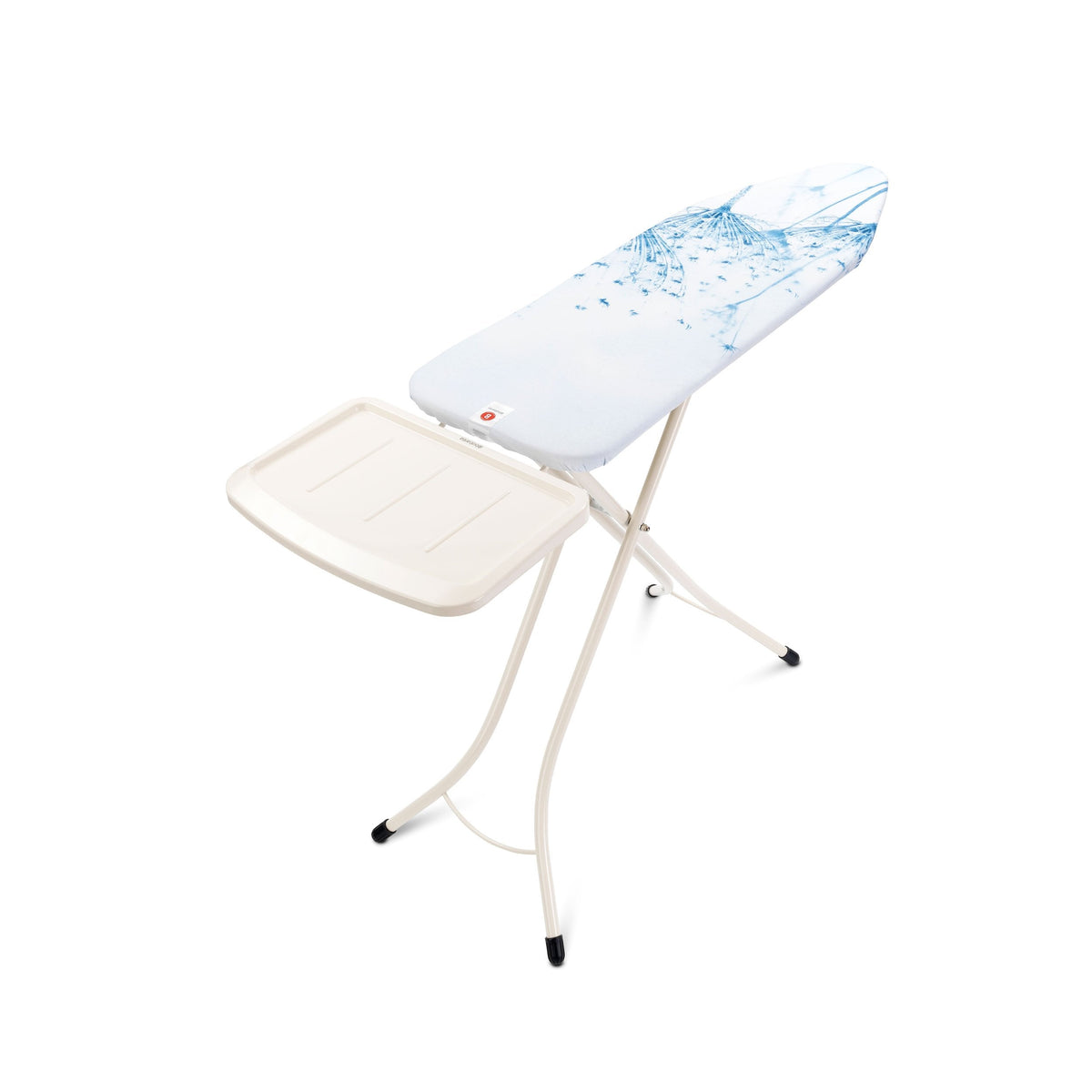 Brabantia Size C Ironing Board (49 x 18in) 7 Height Options, Adjustable Steam Iron Rest Holder & Linen Rack (Ecru) Non-Slip Feet, Anti-Collapse Child