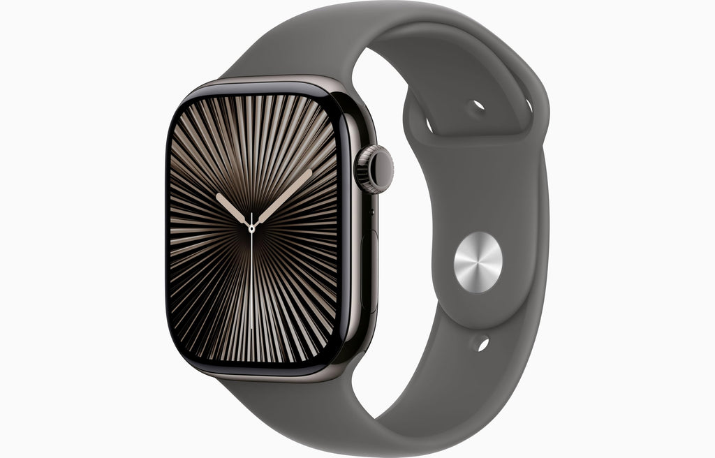 Apple Watch Series 10 [GPS + Cellular, 42mm] - Jet Black Aluminum Case with Black Sport Band, S/M (Renewed)