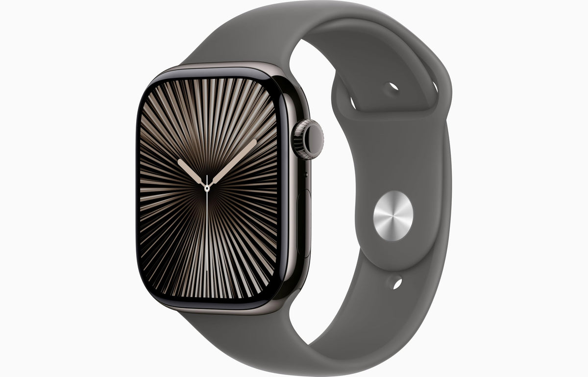 Apple Watch Series 10 [GPS + Cellular, 42mm] - Jet Black Aluminum Case with Black Sport Band, S/M (Renewed)