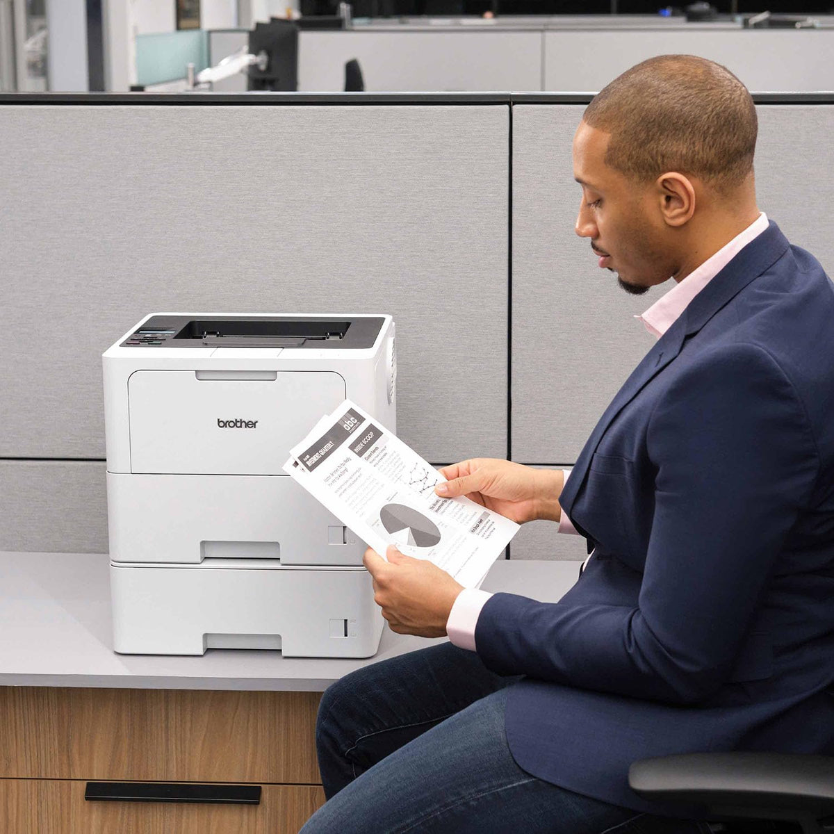 Brother Professional Laser Printer with High-Speed 50 ppm Output, Advanced Security Features, and Wireless Networking for Business, Monochrome