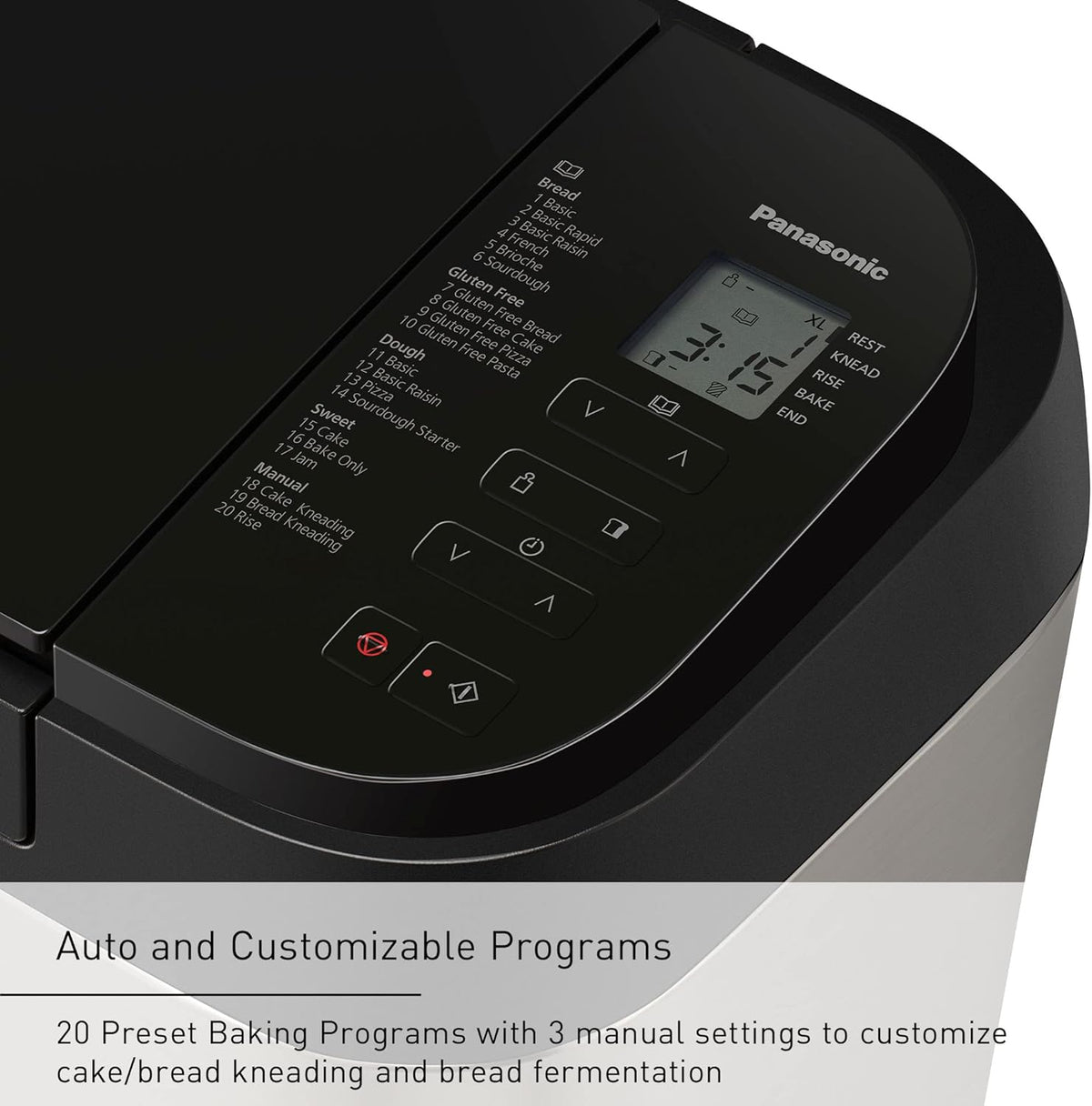 Panasonic Bread Machine, Automatic Bread Maker with 20 Presets and Advanced Temperature Sensor for Bread, Cake, and Pizza, Gluten Free Baking, Raisin