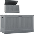 Suncast 200-gal. All-Weather Patio Deck Box, Made in the USA, with Pad-Lockable Lid, Extra-Large Outdoor Storage Unit for Patio Furniture and Grill