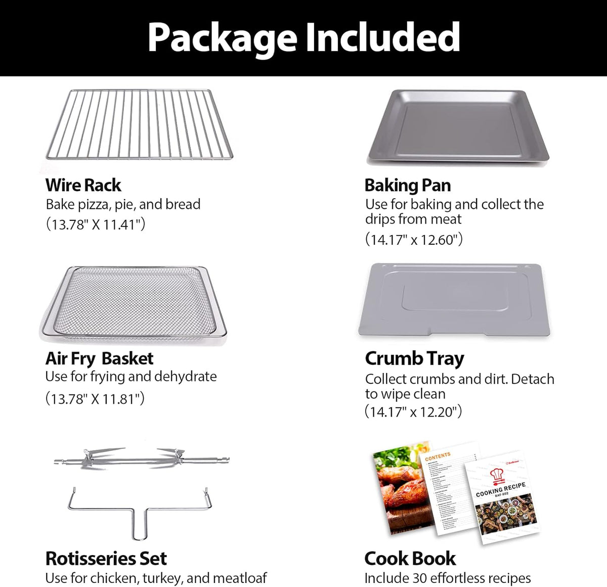 Beelicious 32QT Extra Large Air Fryer, 19-In-1 Air Fryer Toaster Oven Combo with Rotisserie and Dehydrator, Digital Convection Oven Countertop