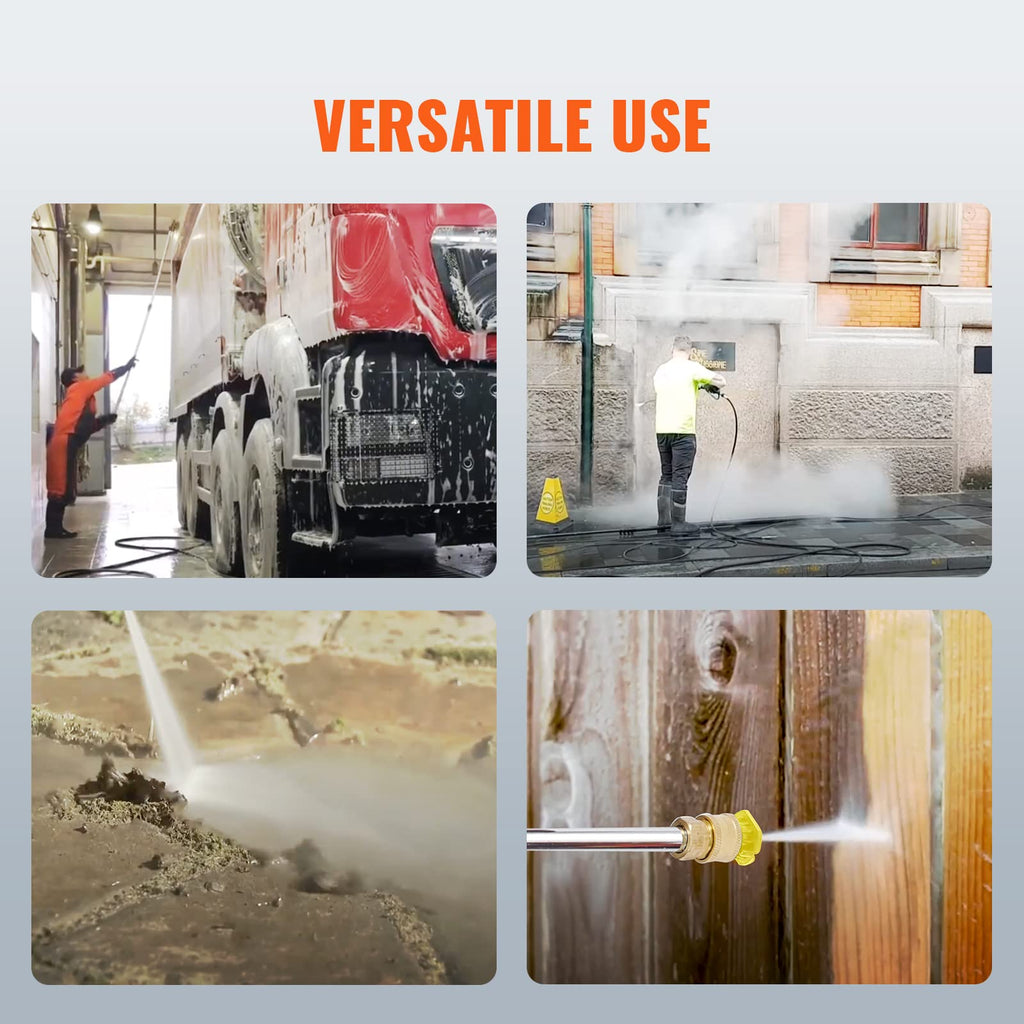 VEVOR Gas Powered Pressure Washer 3400 PSI 2.6 GPM, with Spray Gun and Extension Wand, 5 Quick Connect Nozzles, Copper Pump