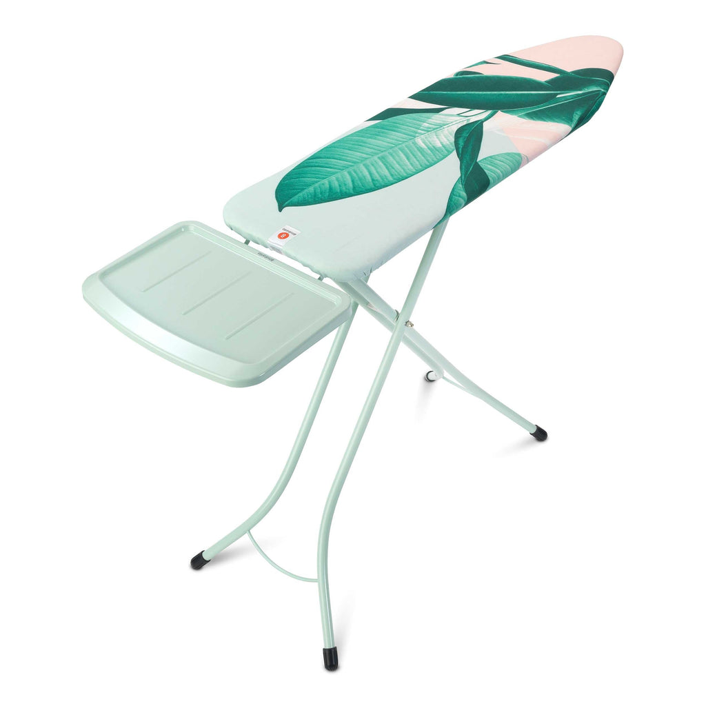 Brabantia Size C Ironing Board (49 x 18in) 7 Height Options, Adjustable Steam Iron Rest Holder & Linen Rack (Ecru) Non-Slip Feet, Anti-Collapse Child