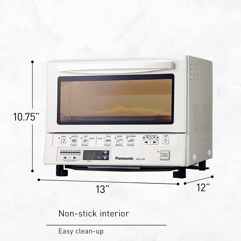 Panasonic FlashXpress Toaster Oven Countertop, 4-Slice Compact Size with Double Infrared Heating, 6 Auto Cook Options and Precise Temperature Control