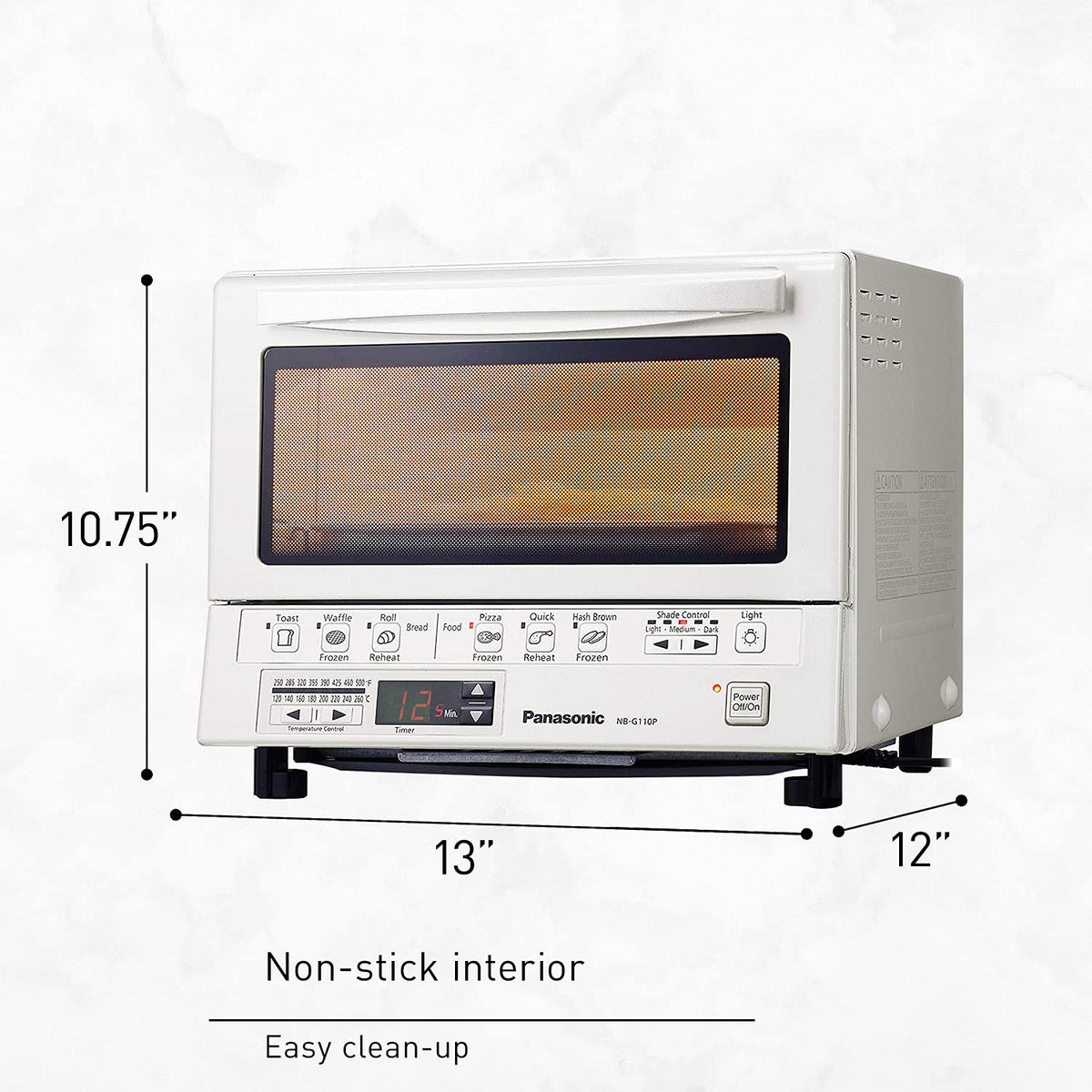 Panasonic FlashXpress Toaster Oven Countertop, 4-Slice Compact Size with Double Infrared Heating, 6 Auto Cook Options and Precise Temperature Control