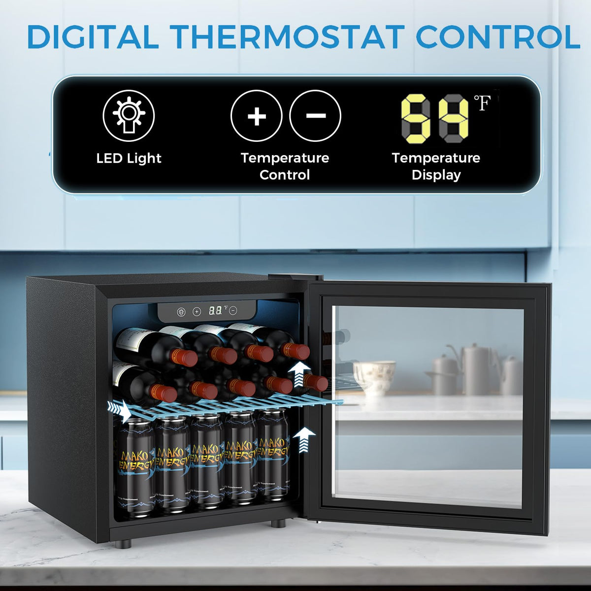 COWSAR 4.5 Cu.Ft Wine Fridge 37 Bottle, ETL Approved Freestanding Wine Cooler 145 Can Beverage Refrigerator with Stainless Steel Reversible Glass