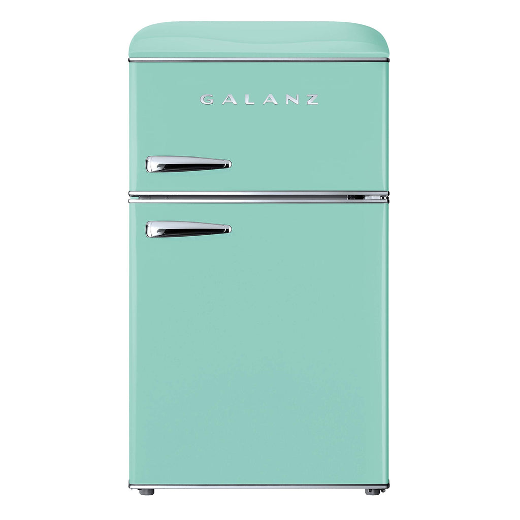 Galanz GLR25MBKR10 Retro Compact Refrigerator, Mini Fridge with Single Doors, Adjustable Mechanical Thermostat with Chiller, Black, 2.5 cu ft