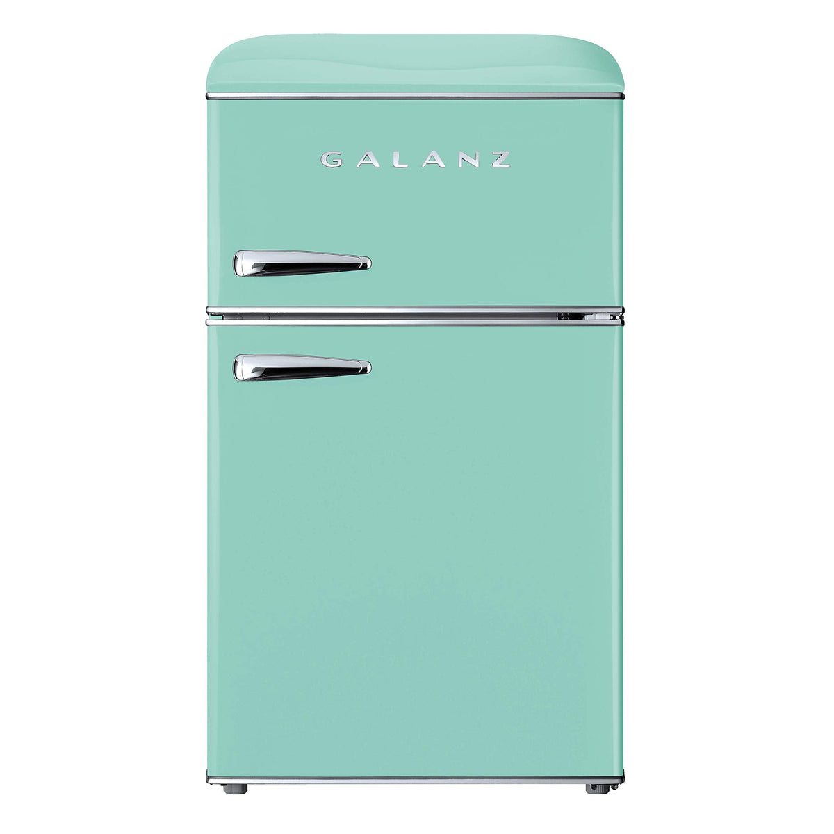 Galanz GLR25MBKR10 Retro Compact Refrigerator, Mini Fridge with Single Doors, Adjustable Mechanical Thermostat with Chiller, Black, 2.5 cu ft