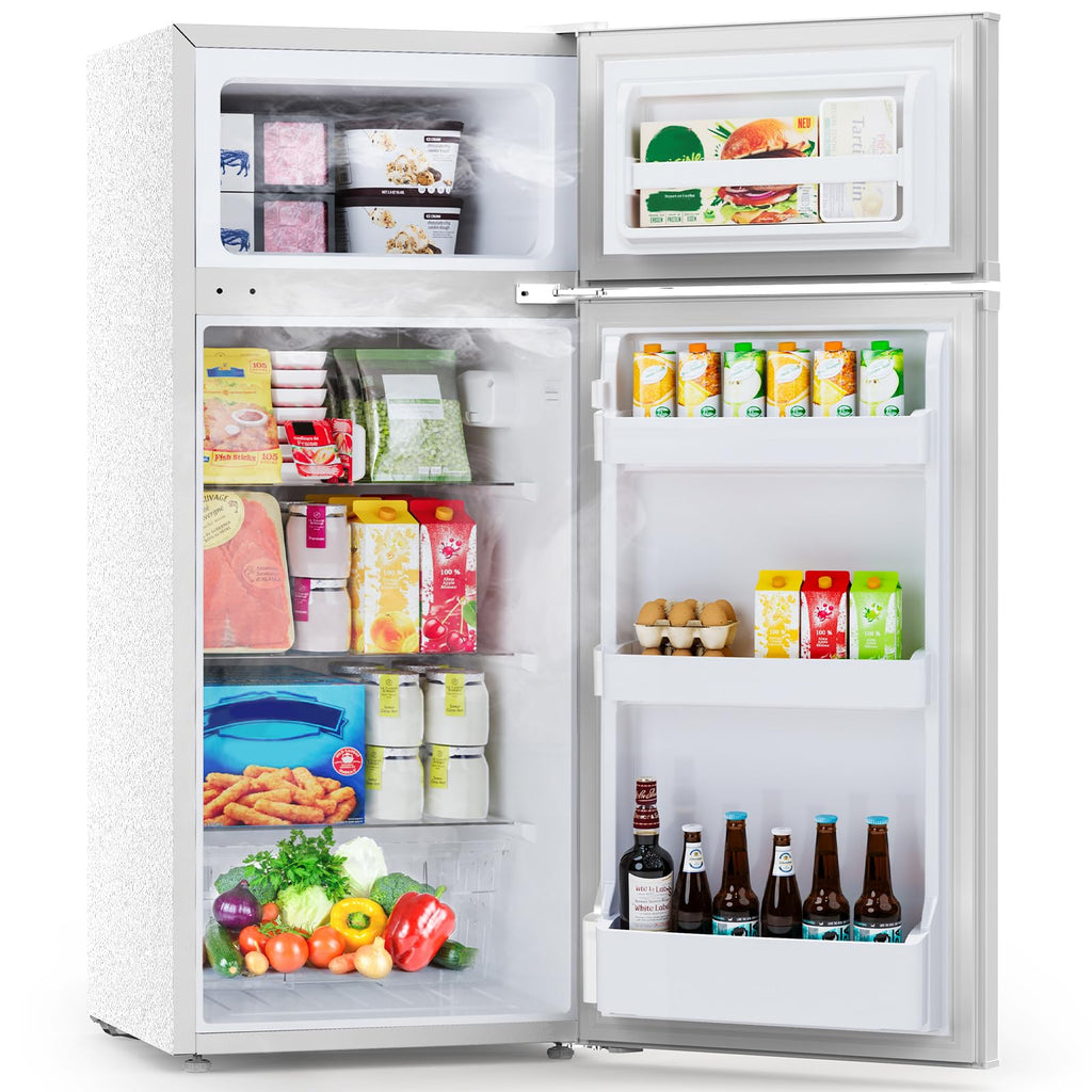 4.5 Cu.Ft Mini Fridge with Freezer, 2 Door Compact Refrigerator, Small Fridge with Adjustable Thermostat Energy Ultra Quiet, Mini Fridge Removable