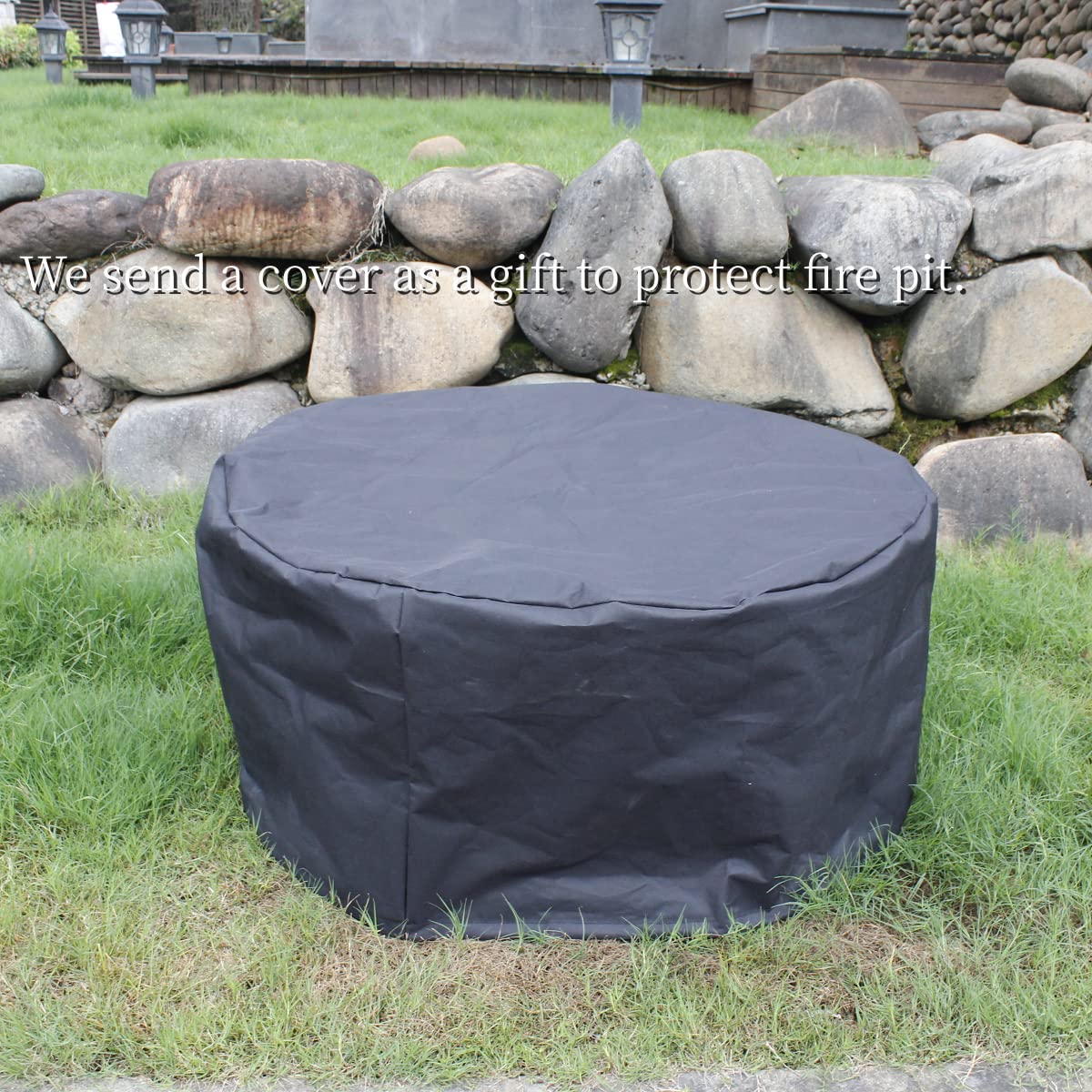 47 Inch Fire Pit with 2 Grills, Wood Burning Fire Pits for Outside with Lid & Poker, BBQ& Outdoor Firepit & Round Metal Table 3 in 1 for Patio