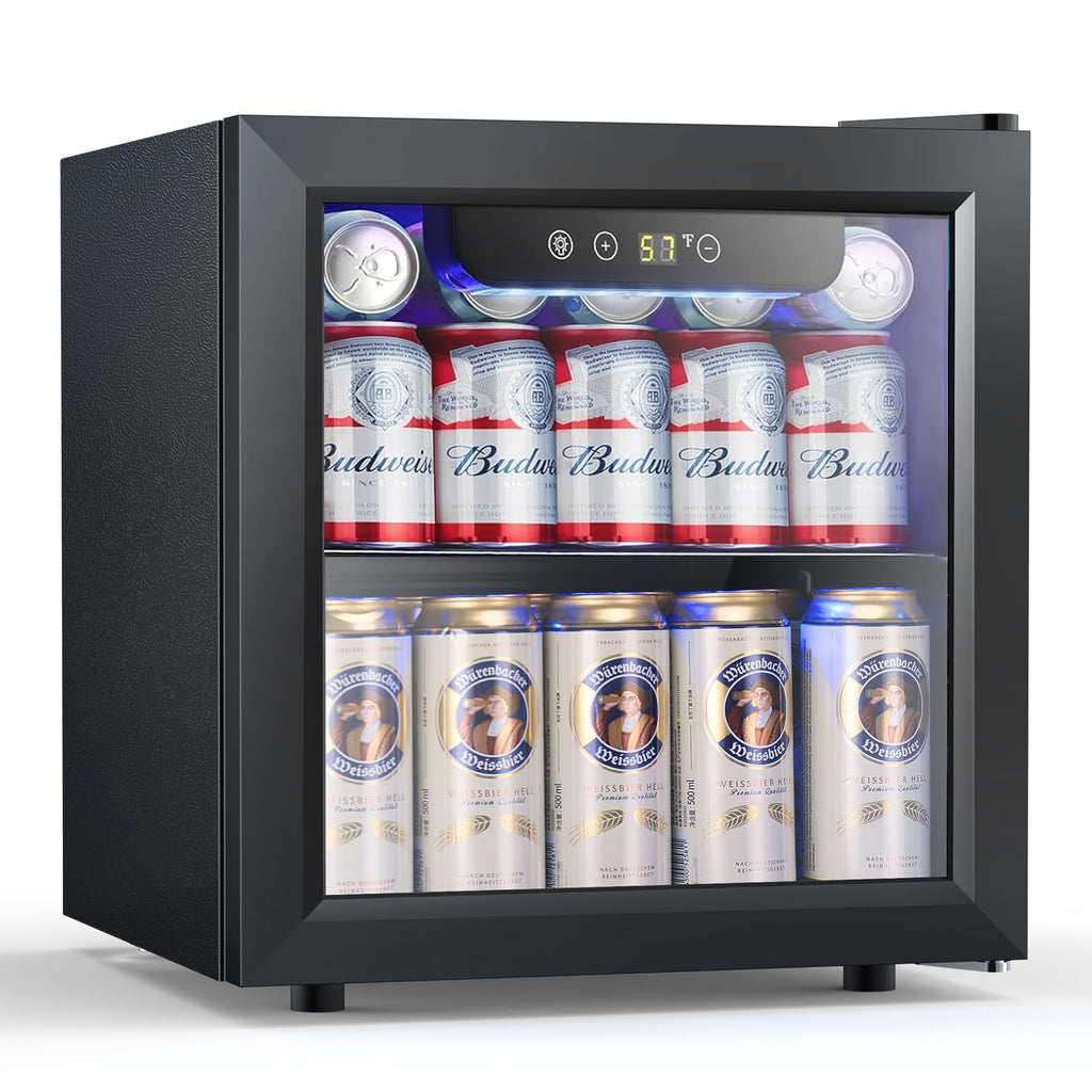 COWSAR 4.5 Cu.Ft Wine Fridge 37 Bottle, ETL Approved Freestanding Wine Cooler 145 Can Beverage Refrigerator with Stainless Steel Reversible Glass