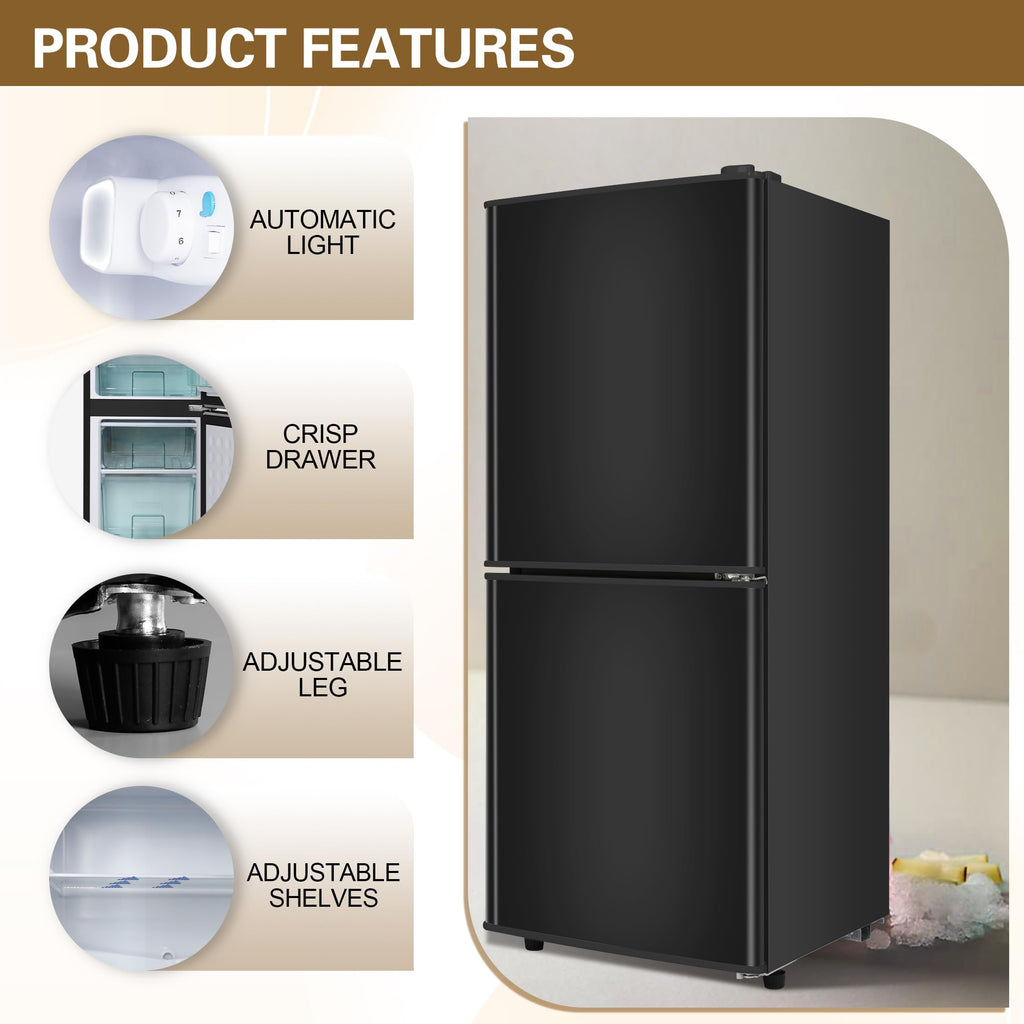 Mini Refrigerator with Freezer 4.0 Cu. Ft., Small Dorm Fridge with Freezer, Adjustable Thermostat Compact Fridge Freezers for Apartment, Dorm