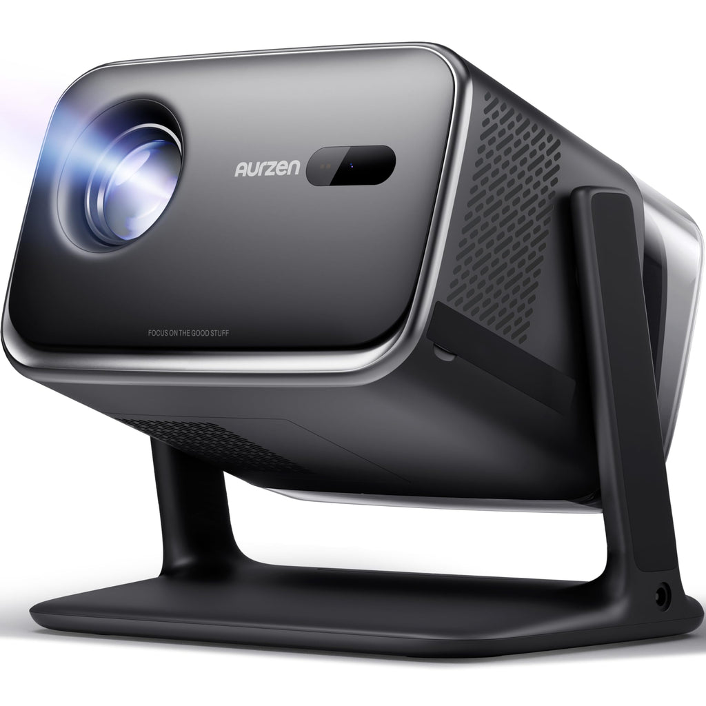 Aurzen BOOM mini Google TV Movie Projector with WiFi and Bluetooth, Voice Control, Family Mode, 20W Dolby Audio, Real-Time Focus, 4K Supported Smart