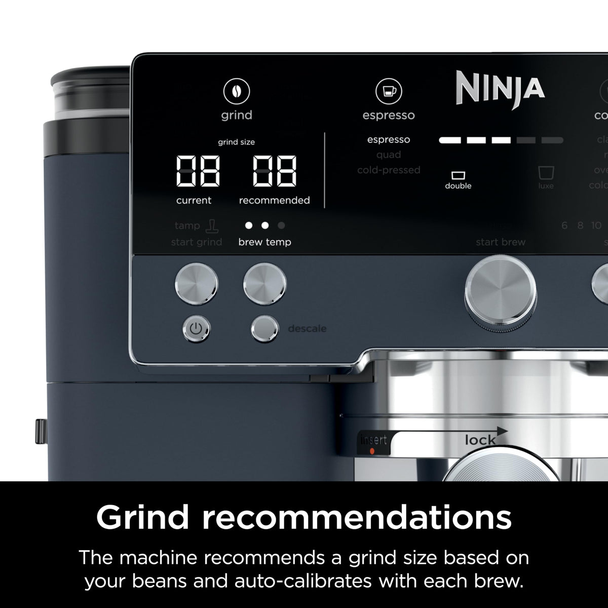 Ninja Luxe Caf 3-in-1 Espresso, Drip Coffee and Cold Brew Machine | Intergrated Coffee Grinder, Milk Frother, Assisted Tamper & Built-In Espresso