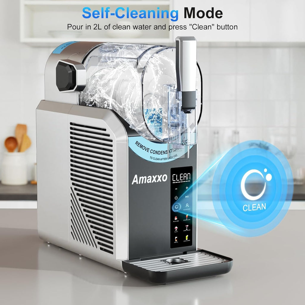2 IN1 Ice Cream Maker Slushie Machine for Home - 88oz Slushy Machine Maker No Ice Needed Self Cleaning, Frozen Drink Machine, 5 Preset for Soft Serve