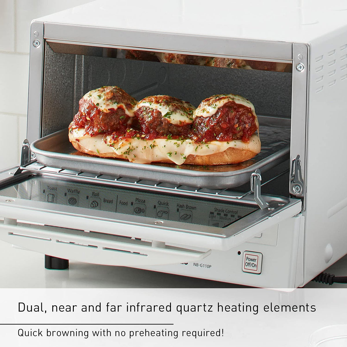 Panasonic FlashXpress Toaster Oven Countertop, 4-Slice Compact Size with Double Infrared Heating, 6 Auto Cook Options and Precise Temperature Control