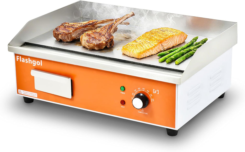 21.6 IN Nonstick Stainless Steel Electric Griddle Adjustable Temperature Control Flat Top Griddle For Smokeless Cooking/Grill at Resturant, Kitchen