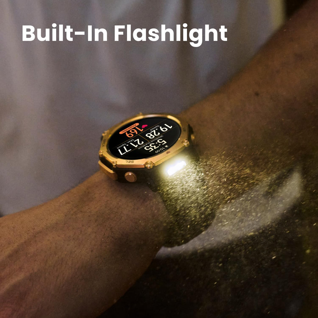 Amazfit T-Rex 3 Pro Outdoor Smart Watch 48mm Sapphire AMOLED Display, Ti Bezel, Dual Band GPS, Offline Maps, 25 Days Battery, Built-in Flashlight, 10
