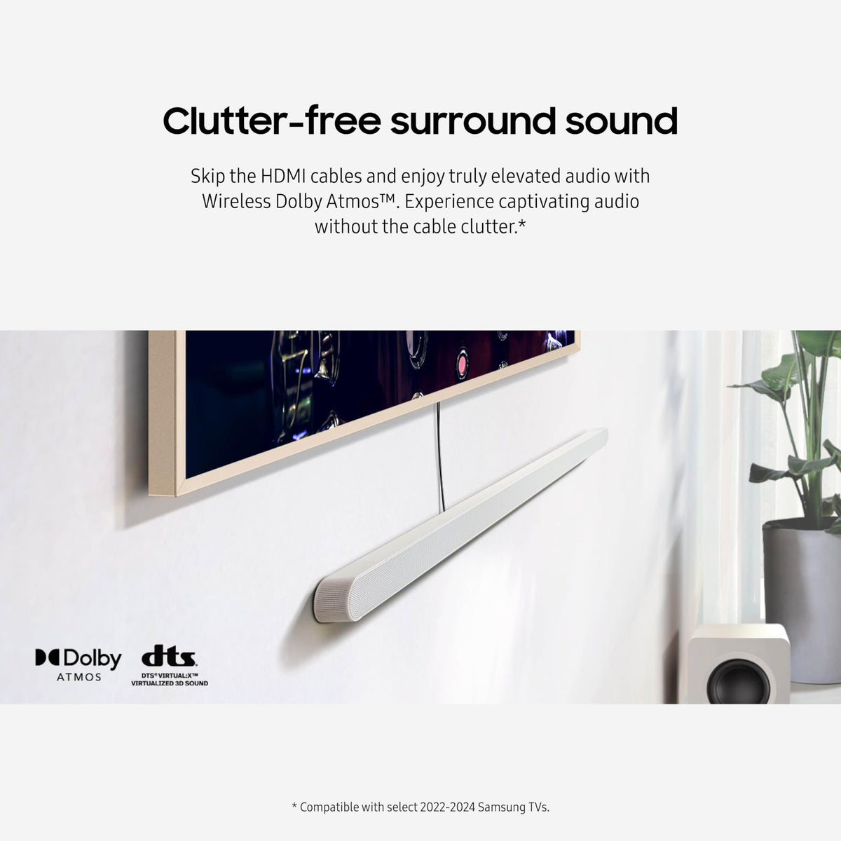 SAMSUNG S60D 5.0ch Soundbar w/Wireless Dolby Atmos Audio, All-in-One Design, Q-Symphony, SpaceFit Sound Pro, Adaptive Sound, Game Mode Pro with Alexa
