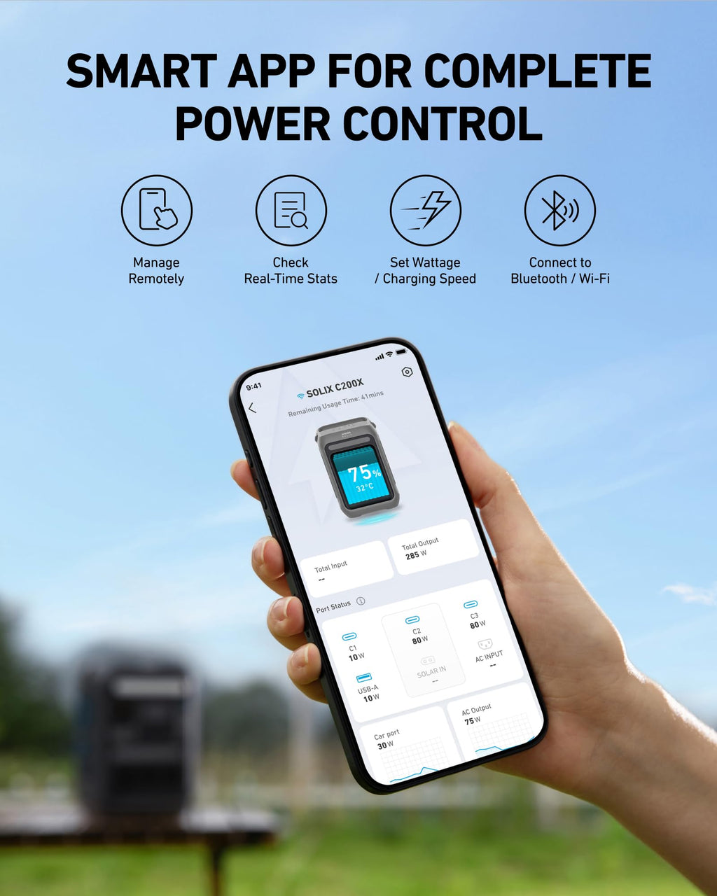 Anker Solar Generator SOLIX C300 with 60W Solar Panel, 288Wh Portable Power Station, 300W (600W Surge), LiFePO4 Battery, 140W Two-Way Fast Charging