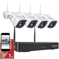 Security Camera System Wireless,Firstrend 1080P 8CH Wireless Home Security Systems with 4 pcs 2MP Full HD Cameras 1TB HDD Night Vision Motion