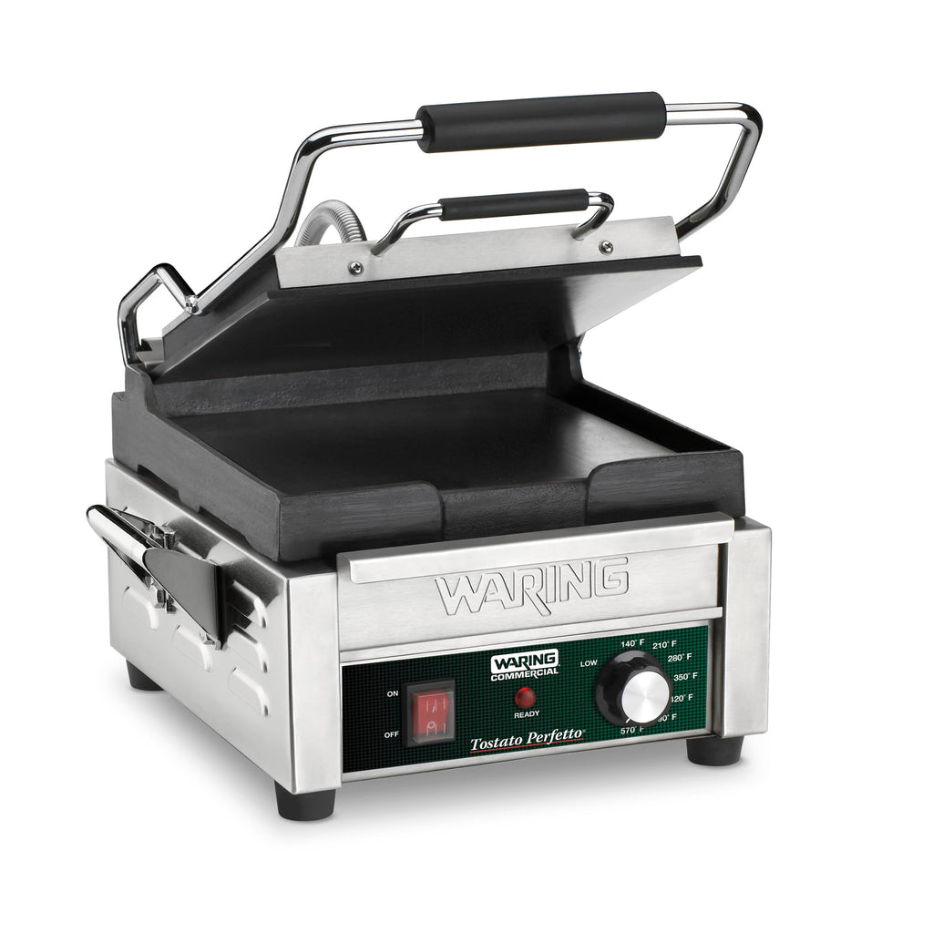 Waring Commercial WFG150 Tostato Perfetto® Compact Flat Toasting Grill, 120V, 1800W, 5-15 Phase Plug
