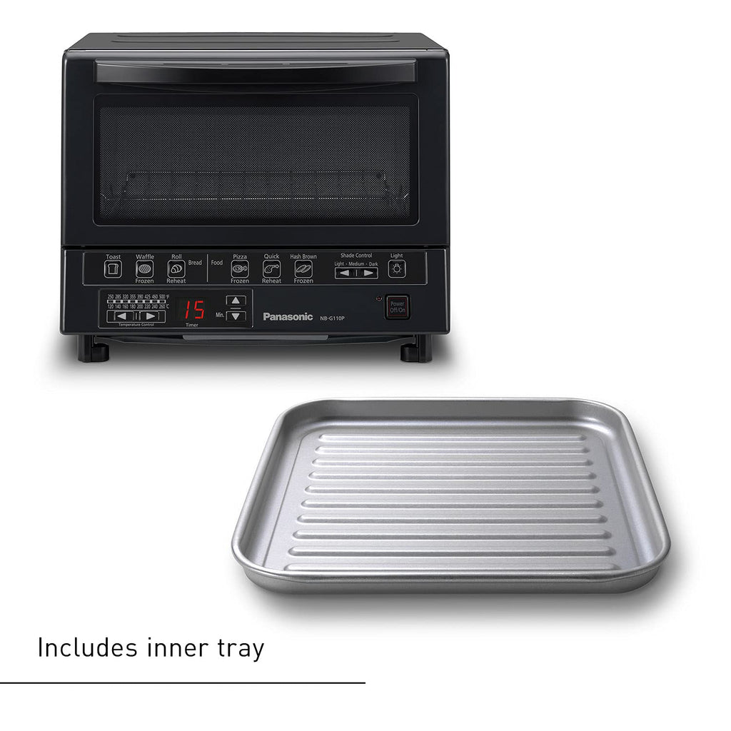 Panasonic FlashXpress Toaster Oven Countertop, 4-Slice Compact Size with Double Infrared Heating, 6 Auto Cook Options and Precise Temperature Control