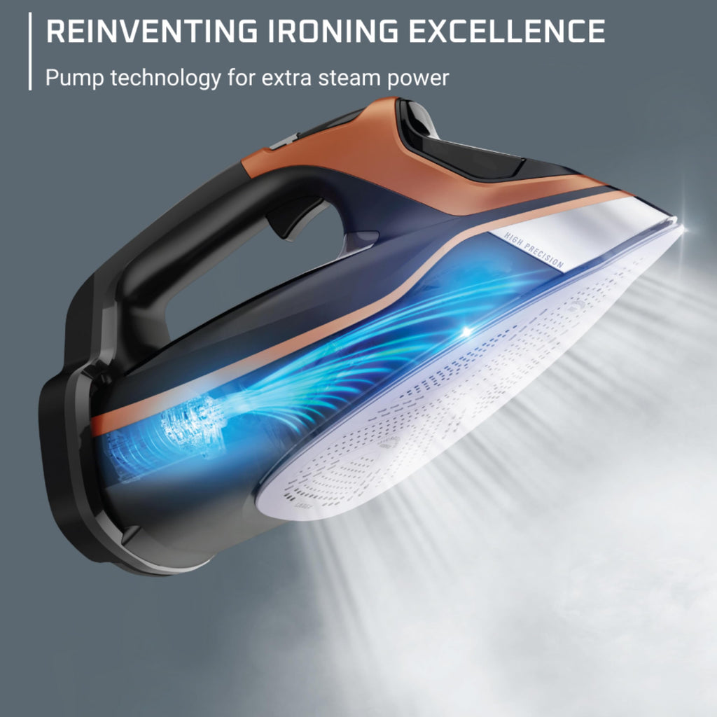 Rowenta Iron for Clothes, High Pressure Steamer Iron with Boiler System, 400 Steam Holes, Vertical Steaming, 37oz Tank, Stainless Steel Soleplate