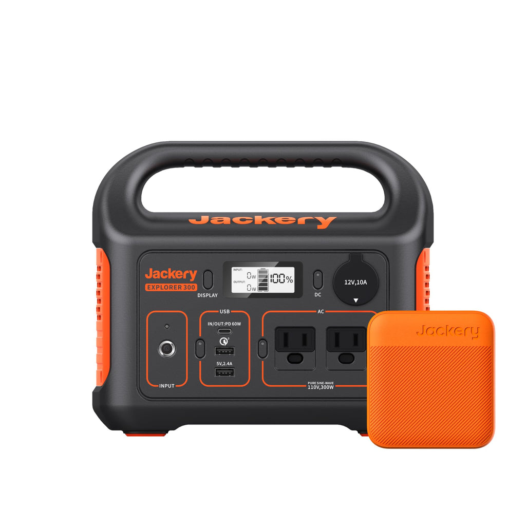 Jackery Portable Power Station Explorer 300, 293Wh Backup Lithium Battery, Solar Generator for Outdoors Camping Travel Hunting Blackout (Solar Panel