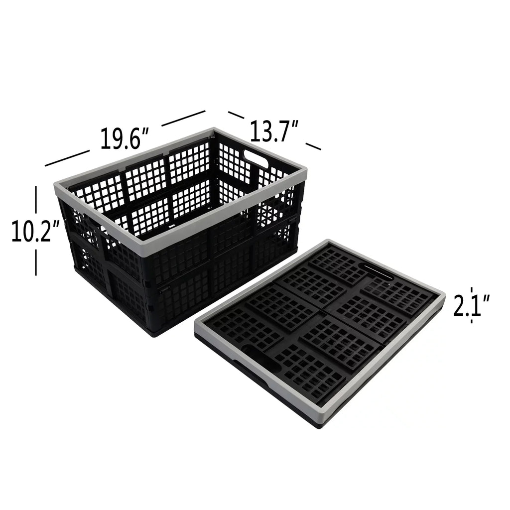 L Pack Ponpong 2 42 Crates, Folding Collapsible Plastic Storage, Crate Storage