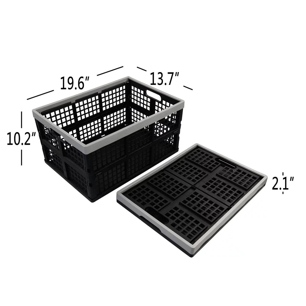 L Pack Ponpong 2 42 Crates, Folding Collapsible Plastic Storage, Crate Storage