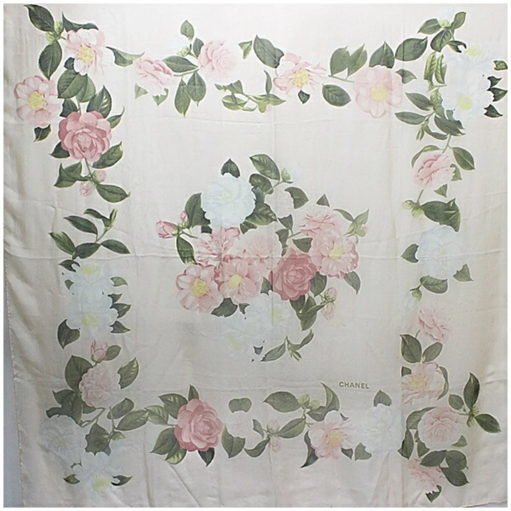 CHANEL Silk Scarf Chanel | Chiffon Stole Size Pre-Owned Pink Large Muffler  (Good)