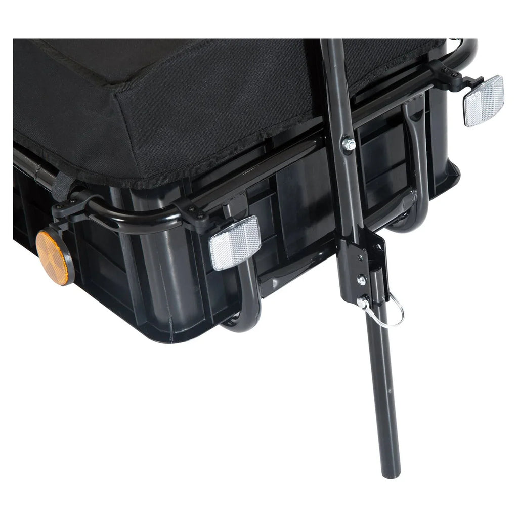 '- Cargo Aosom Wheel Internal Trailer Double Enclosed Bicycle Frame Black