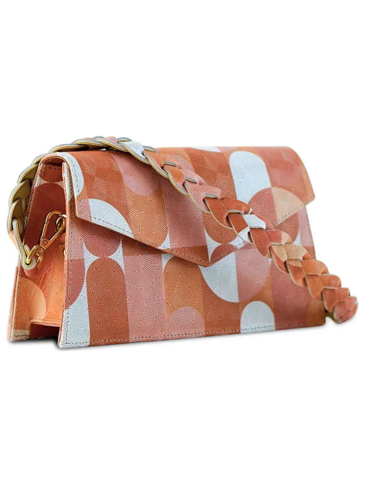 ANIMA Beige Leather Single Patterned Handbag Strap Neutral Zaya Women's Picasso Purse IRIS