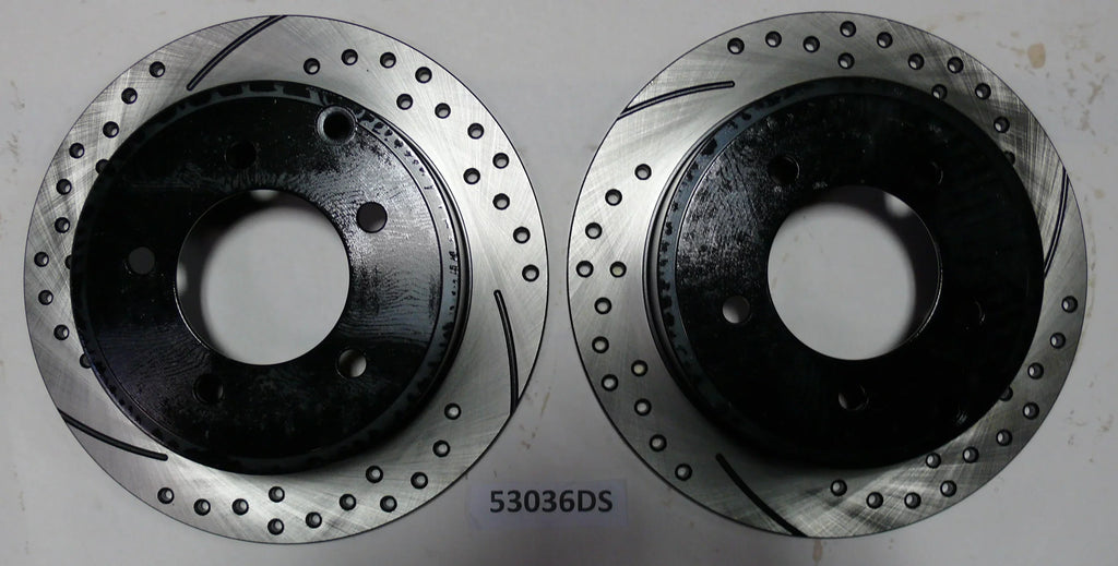Kit Black Dodge Slotted, Drilled Brake and C2706 2011 Caliber Disc Coated & Rear Rotor and Powder 2010 Pad Fits Approved Performance Front