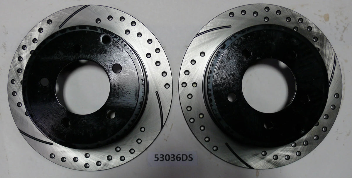 Kit Black Dodge Slotted, Drilled Brake and C2706 2011 Caliber Disc Coated & Rear Rotor and Powder 2010 Pad Fits Approved Performance Front