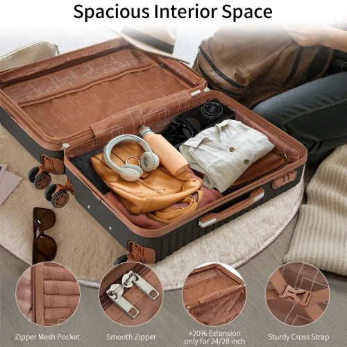 Travel with Piece TSA for Women Luggage Packing 4 Men Hard ABS Luggage Wheels Expandable Set Cubes, Set, 4 Shell Spinner Suitcase Lightweight Lock,