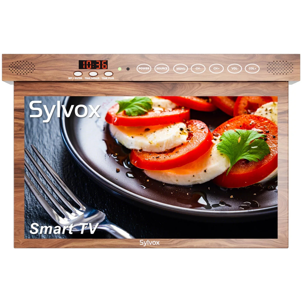 TV, Under Google WiFi Assistant Android 1080P Built-in Cabinet Support Google Play, Smart TV Kitchen Bluetooth inch Smart FHD TV, SYLVOX 15.6