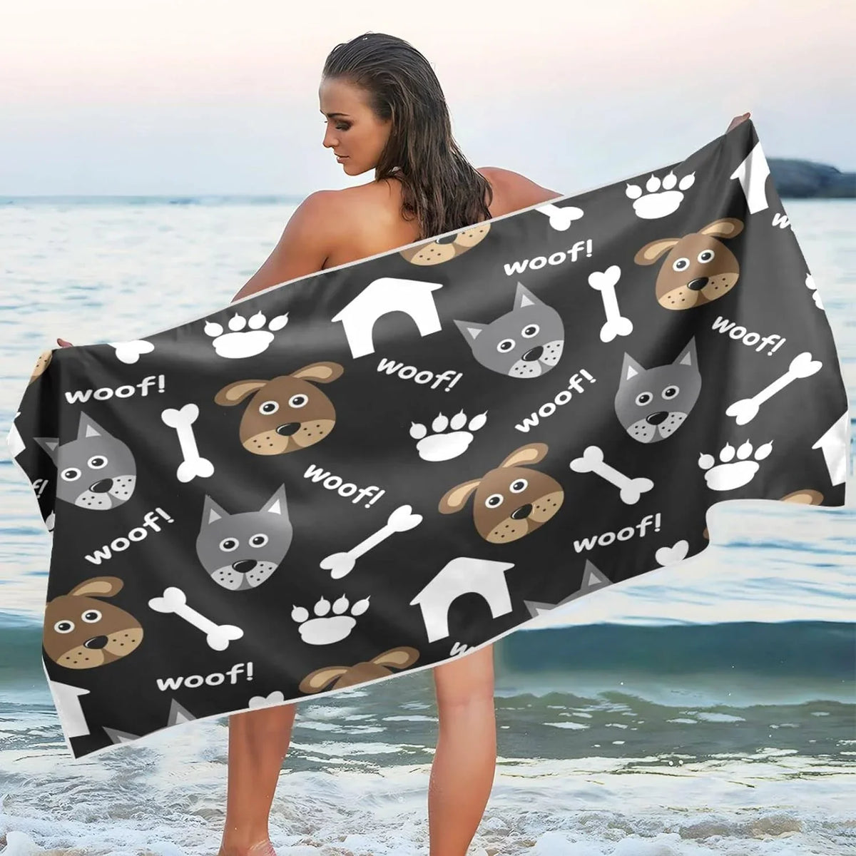 Thin Towel, Sand Beach Quick Oversized Dry Swim Pool Multipurpose Free Blanket, Yoga Microfiber Towel Bath Bestwell 31”X71” Lovely Lightweight Dogs Towel Shower Towel